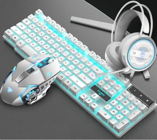 Colorful Keyboard and Mouse Gaming Headset