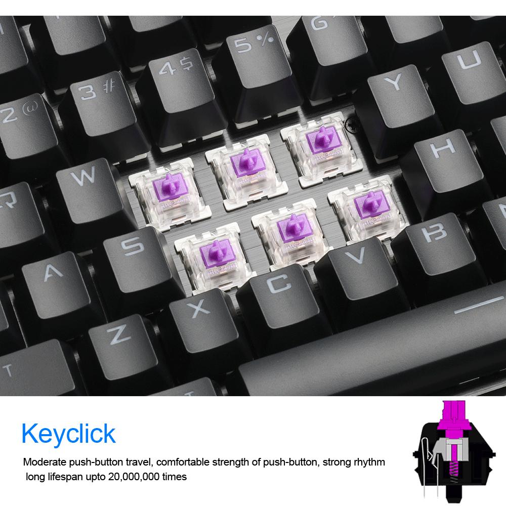 Professional Gaming Mechanical Keyboard Full Color LED Backlit Keys